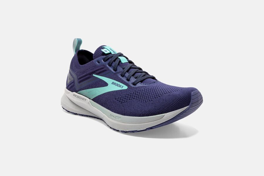 Ricochet 3 Road Brooks Running Shoes NZ Womens - Purple/Turquoise - PLQCBD-209